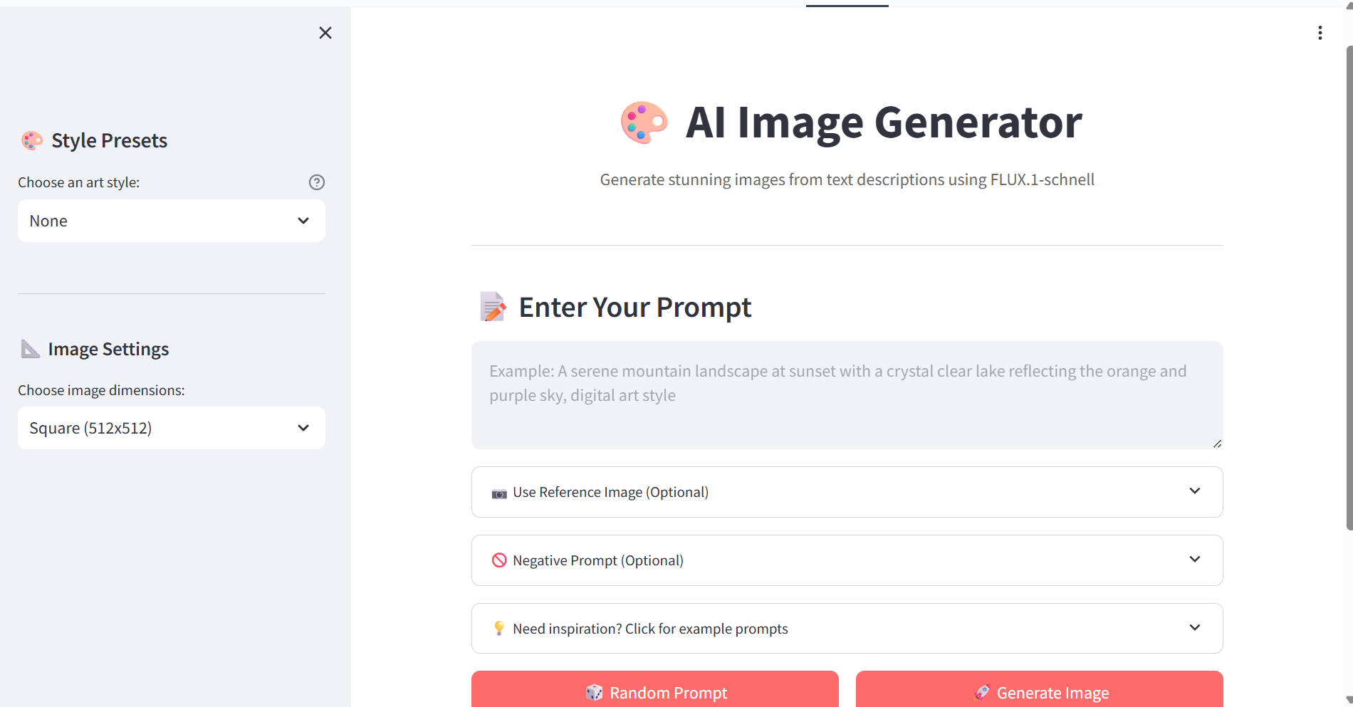 AI Image Generator Screenshot